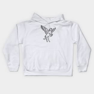 Simple Pegasus on Red Kids Hoodie